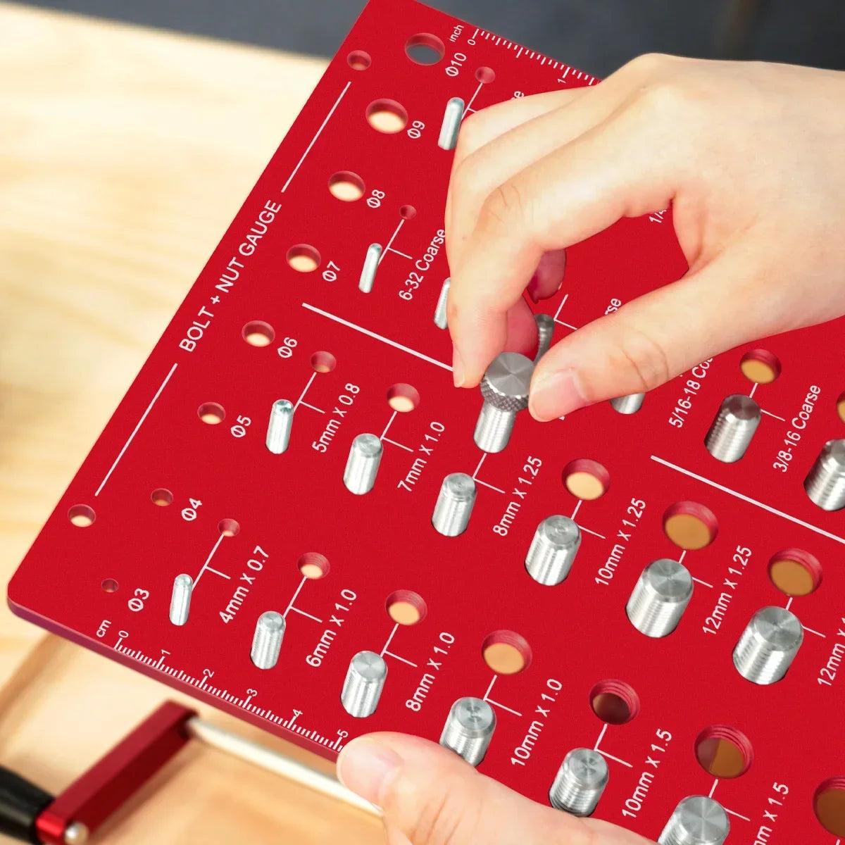 Nut & Bolt Thread Checker - 28 Standard Sizes Thread Identifier Gauge for Screws, Nuts & Bolts