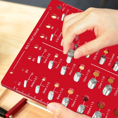 Nut & Bolt Thread Checker - 28 Standard Sizes Thread Identifier Gauge for Screws, Nuts & Bolts