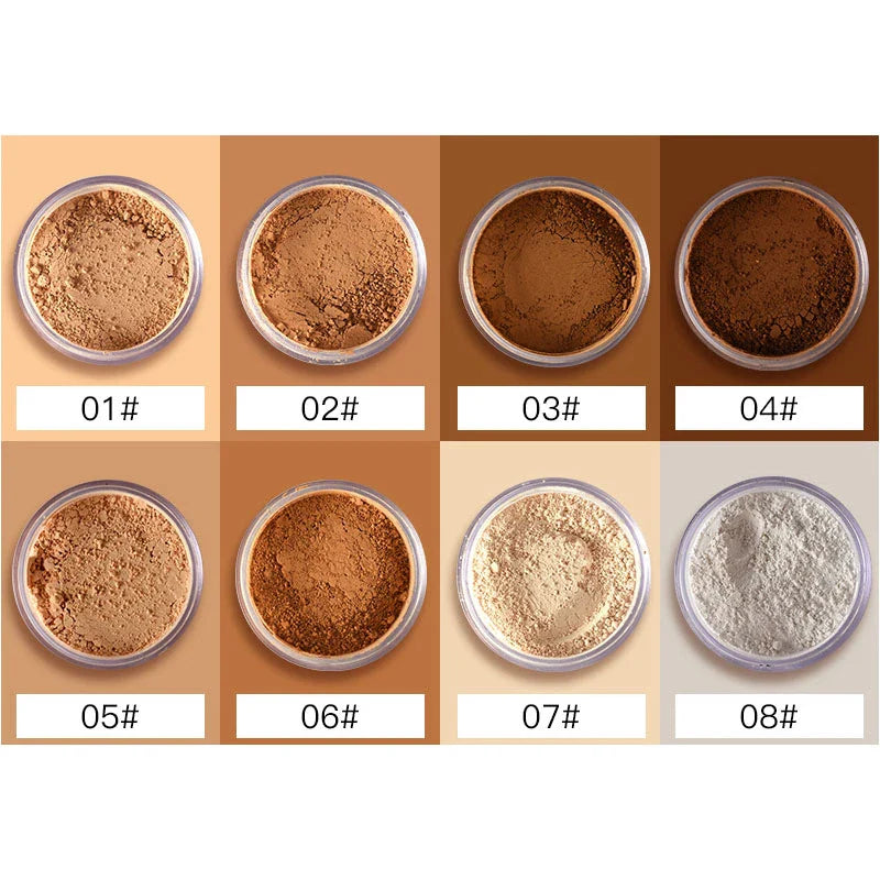 Matte Loose Setting Powder – Oil-Control Mineral Face Concealer, Bronzer & Contour for Dark Skin