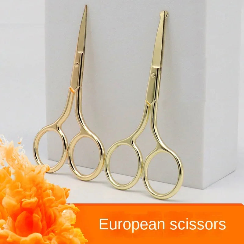 Stainless Steel Makeup Scissors - 9CM Compact Eyebrow Nose Hair & Nail Grooming Tool