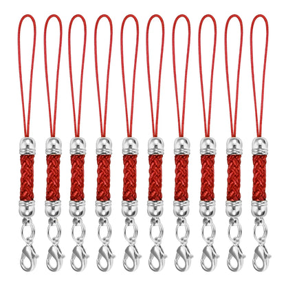 10Pcs Lanyard Strap Set - Lobster Clasp Rope Keychain Hooks Mobile Charms & Key Ring Accessories