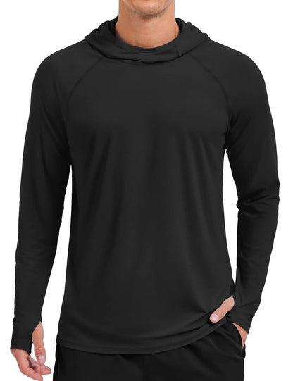 TACVASEN Men's Sun Hoodie Shirt - UPF 50+ Long Sleeve Rash Guard Quick Dry Fishing, Hiking & Swim Protection Top