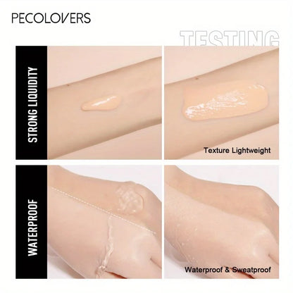 PECOLOVERS Matte Liquid Foundation – Oil-Control, Waterproof Full Coverage Concealer for All Skin Tones