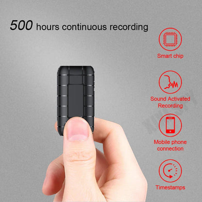 Mini Voice Activated Digital Recorder – Portable 500-Hour Professional Sound Dictaphone, Small Audio Recording Device