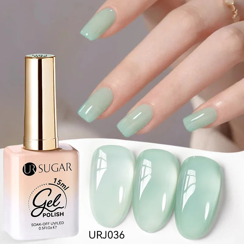 UR SUGAR 15ml Jelly Gel Polish - Milky White Translucent UV Soak Off Nail Art Varnish