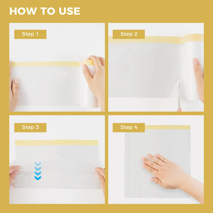 Pre-Taped Masking Film Roll with Adhesive Tape for Automotive Painting & Surface Protection