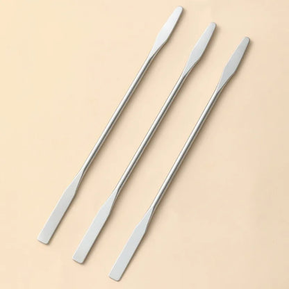 3pcs Dual-Ended Stainless Steel Mixing Spatula - Nail Art, Makeup and Craft Mixing Tool Set