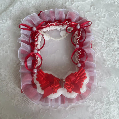 Lace Bow Pearl Card Holder - Decorative Photo Card Cover for DIY Crafts, Scrapbooking & Display