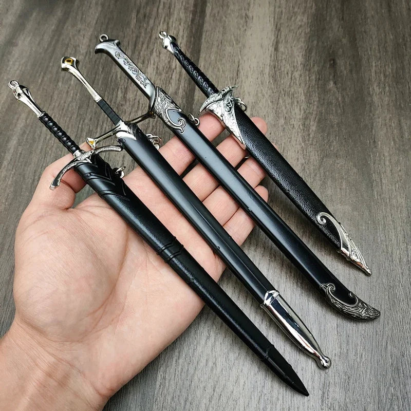 Glamdring Aragorn Anduril Sword Keychain – 22CM Metal Katana Samurai Ornament Middle-Earth Elves Collectible Gift Toy