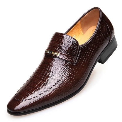 Men’s Luxury Patterned PU Leather Dress Shoes - Stylish Business, Casual, Social & Wedding Formal Footwear