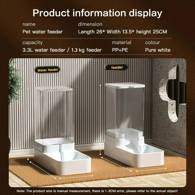 Cat & Dog Automatic Feeder with Water Dispenser – Gravity Food Storage Container