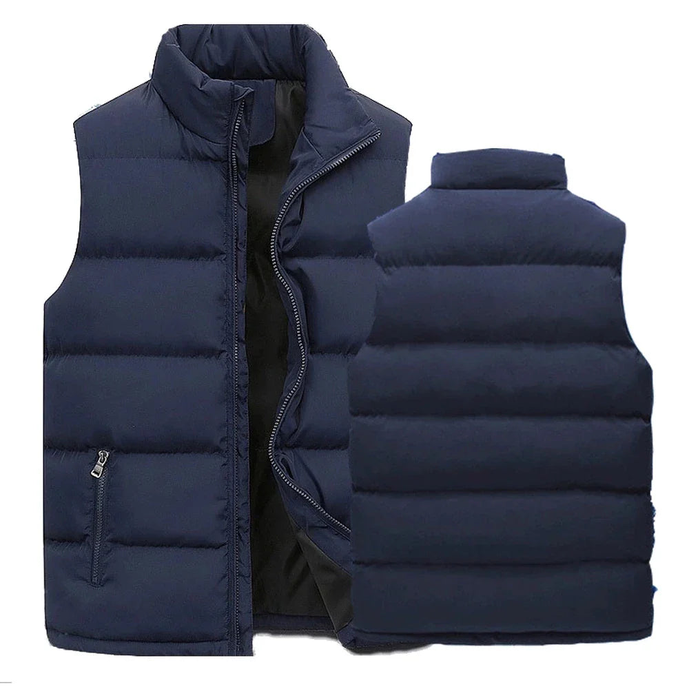 Men's Windproof Vest - Sleeveless Winter Jacket, Warm Cotton Down Waistcoat, Thick Casual Coat for Men