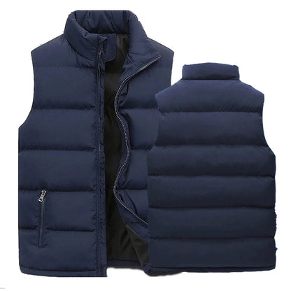 Men's Windproof Vest - Sleeveless Winter Jacket, Warm Cotton Down Waistcoat, Thick Casual Coat for Men