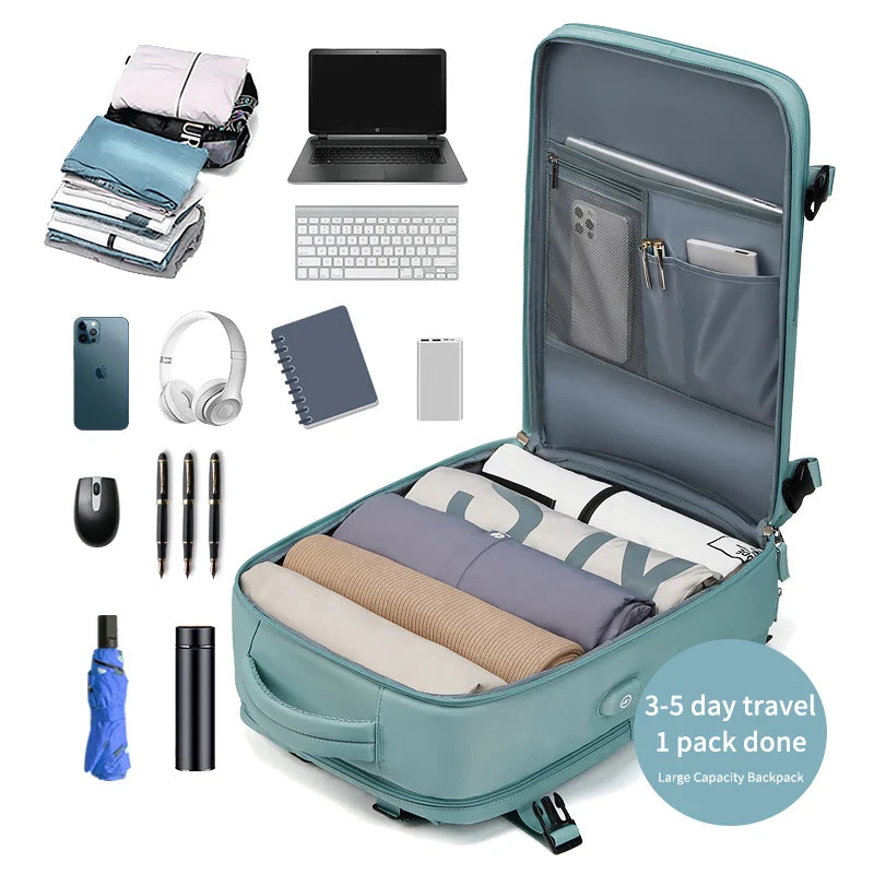 Women's Laptop Backpack 15.6inch | USB Charging School Backpack with Independent Shoe Bag | Teenage Girl Travel Outdoor Backpack