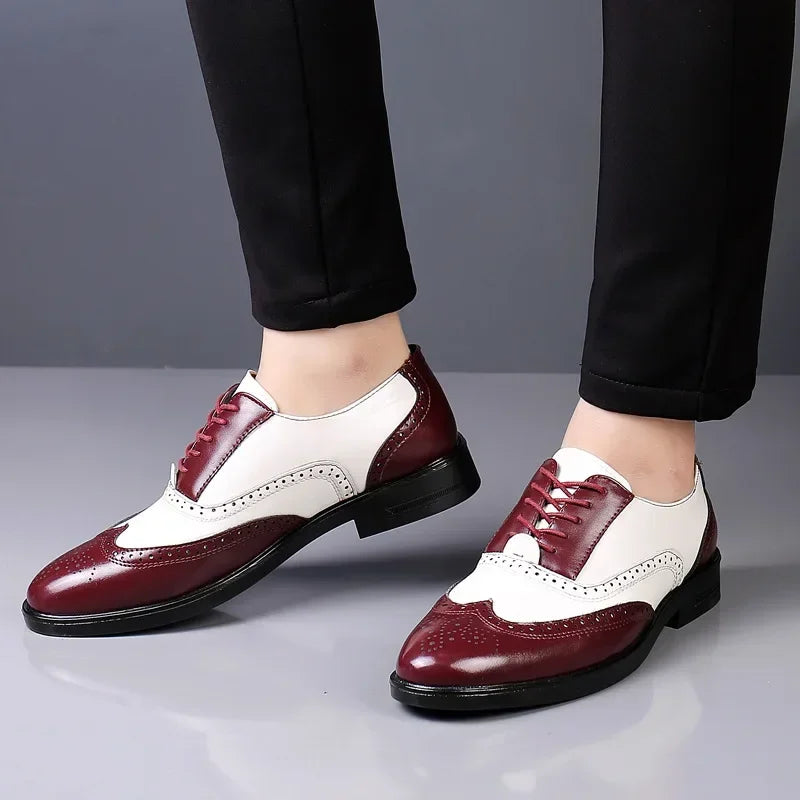 Men’s Classic Pointed Toe Dress Shoes - Lace-Up Business, Casual & Wedding Formal Shoes Plus Size