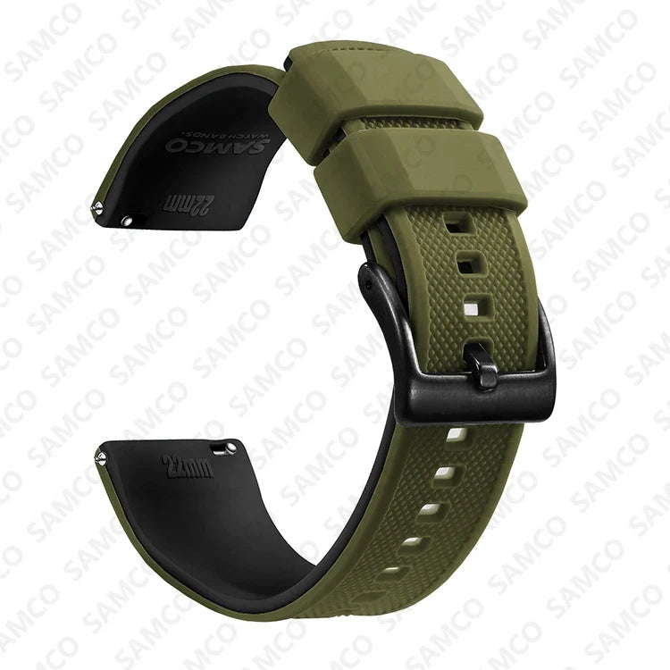 Premium Silicone Watch Band - Quick Release Rubber Replacement Strap for 18mm 20mm 22mm Watches