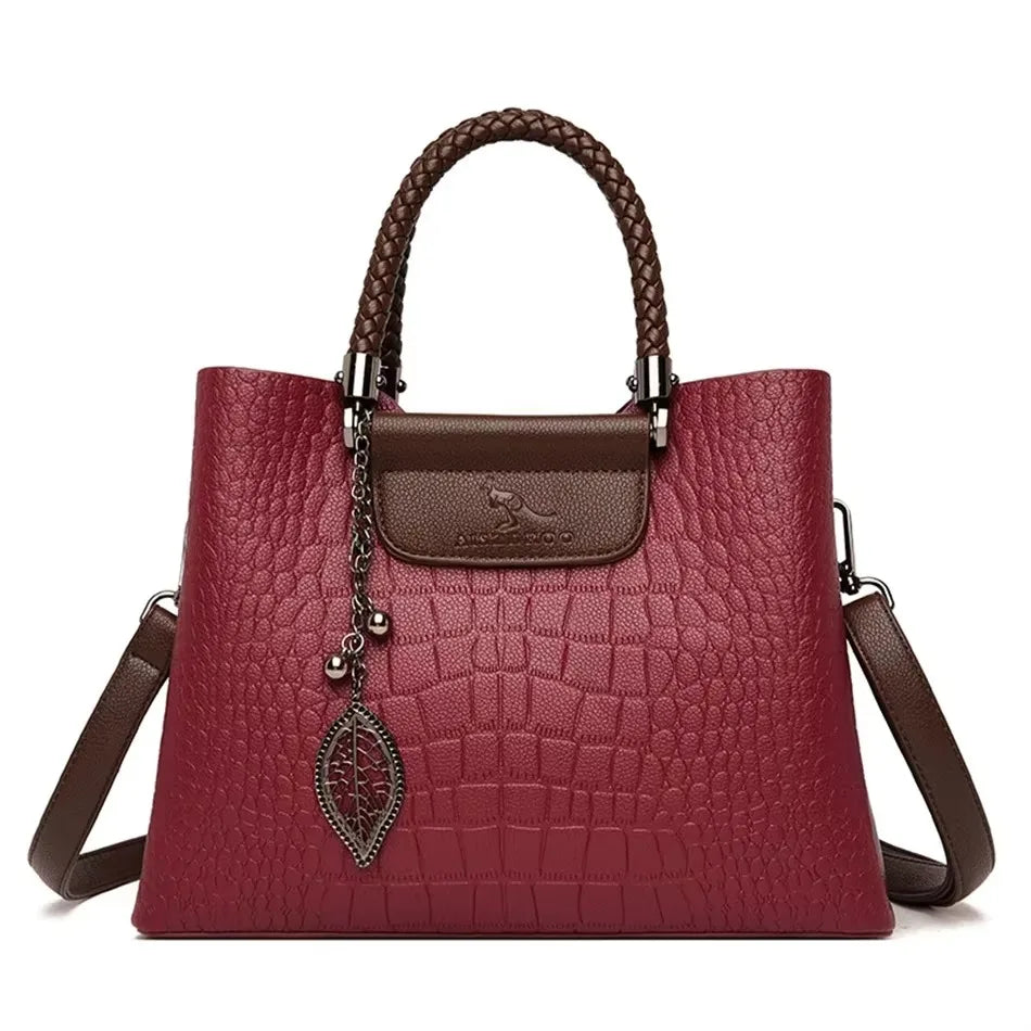 Luxury Women’s Leather Handbag – Large Capacity Shoulder & Crossbody Designer Bag