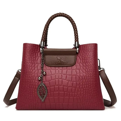 Luxury Women’s Leather Handbag – Large Capacity Shoulder & Crossbody Designer Bag