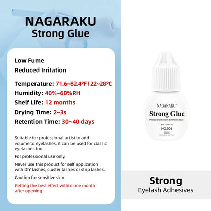 NAGARAKU Eyelash Extension Kit - Lash Glue Primer, Adhesive Hardener & Fast Removal Glue for Strong Bonding
