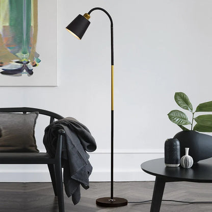 Wrought Iron LED Floor Lamp - Adjustable Standing Reading Light for Living Room & Bedroom