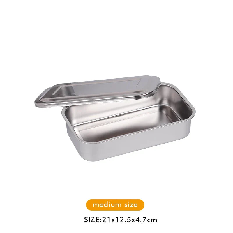 Dental Disinfection Box with Lid – Stainless Steel Sterilizer Container for Surgical Equipment & Lab Instrument Storage