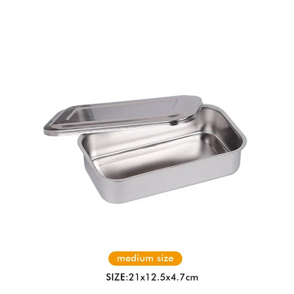 Dental Disinfection Box with Lid – Stainless Steel Sterilizer Container for Surgical Equipment & Lab Instrument Storage
