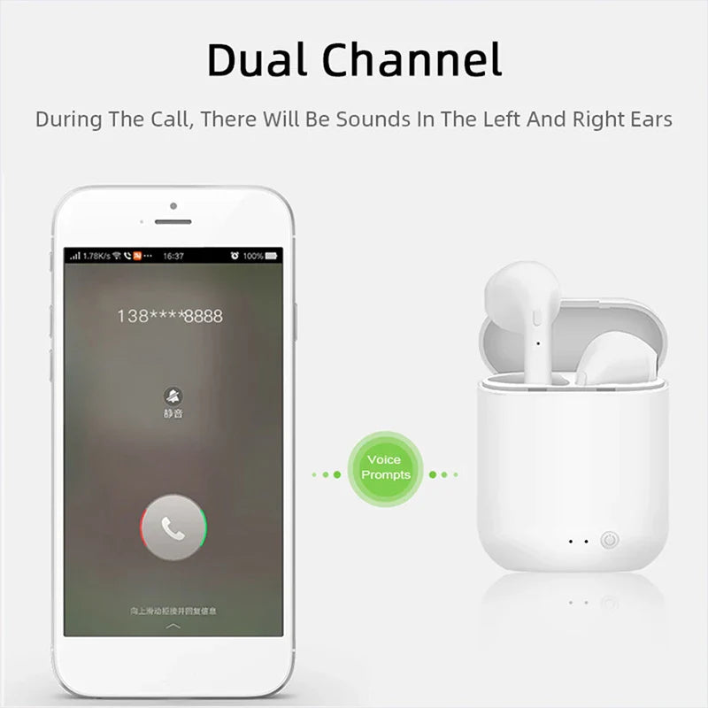 I12 Macaron Bluetooth Headset – Matte Wireless Sports Earbuds, Binaural Bluetooth 5.0