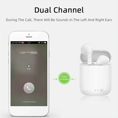 I12 Macaron Bluetooth Headset – Matte Wireless Sports Earbuds, Binaural Bluetooth 5.0