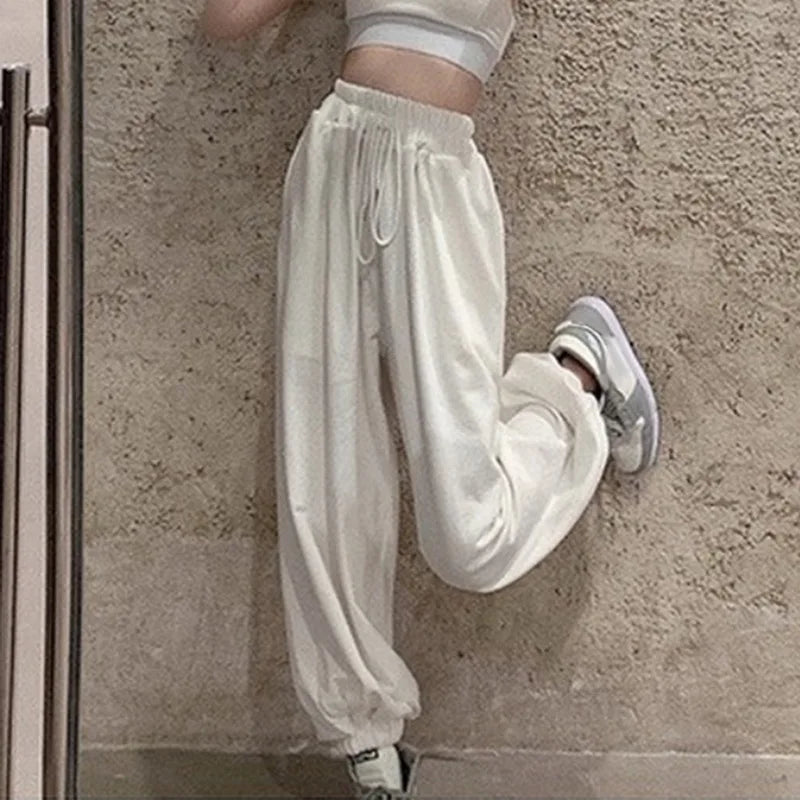 Oversized Women's Sweatpants - High Waist, Casual Baggy Joggers, Fashionable Streetwear Harajuku Trousers