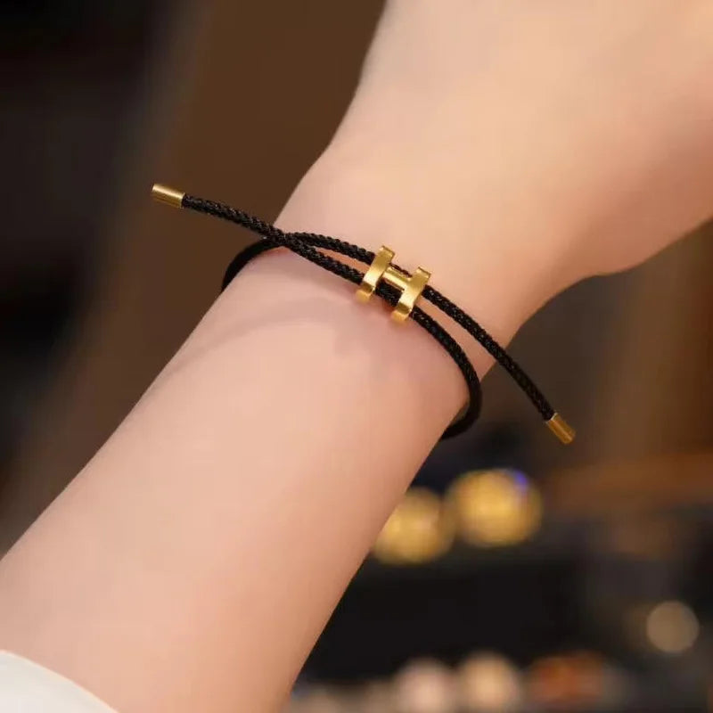 H-Buckle Stainless Steel Rope Bracelet - Multi Functional Fashion Jewelry for Men and Women