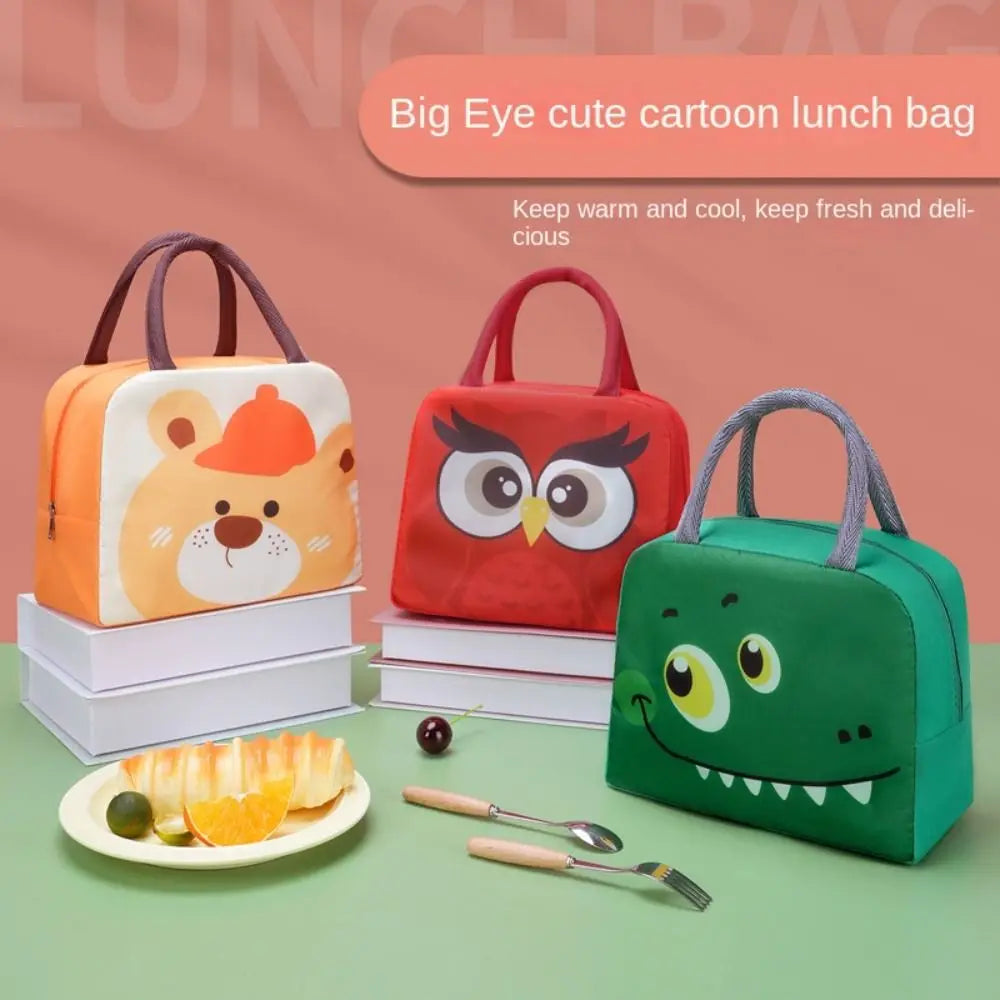 Cartoon Insulated Lunch Bag - Portable Non-Woven Thermal Food Storage Tote
