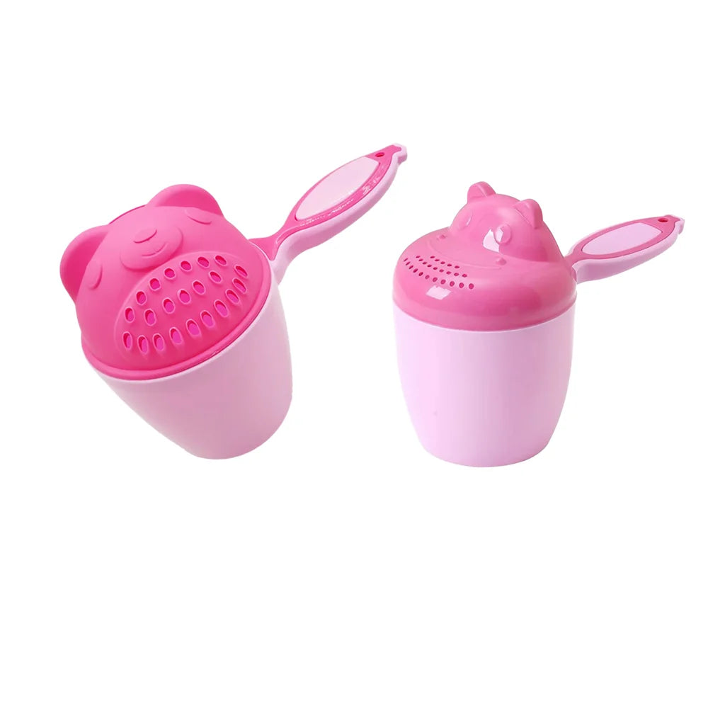Baby Cartoon Bear Bath Cup - Cute Newborn Shower Rinse Spoon for Kids Shampoo & Bathing