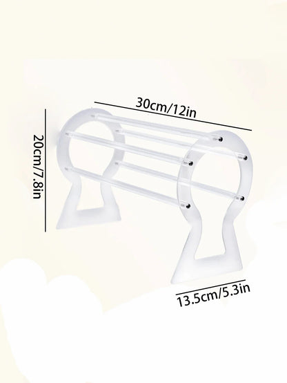 1pc Transparent Acrylic Hollow Hair Hoop Storage Rack: Elegant Box Packaging for Household Hair Accessory Organization