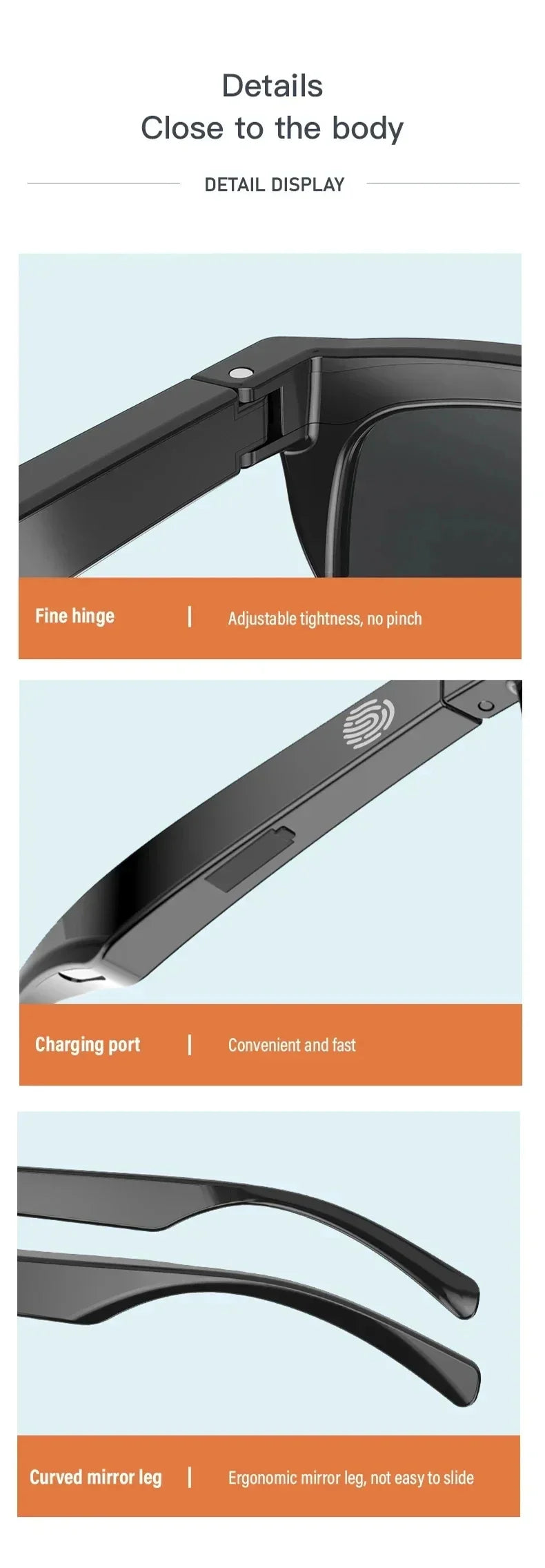 Xiaomi MIJIA Smart Sunglasses — Bluetooth Headphones with HIFI Audio, Blue Light Protection, Waterproof & Anti-UV for Men and Women