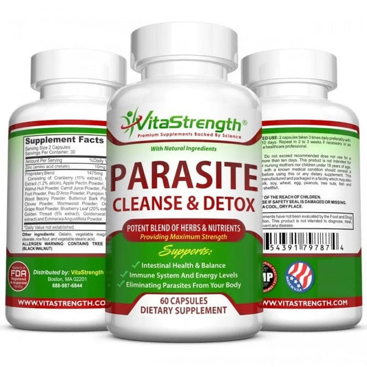 Intestinal Detox Capsules – Black Walnut & Wormwood for Parasite & Intestinal Worm Elimination, 60 Count