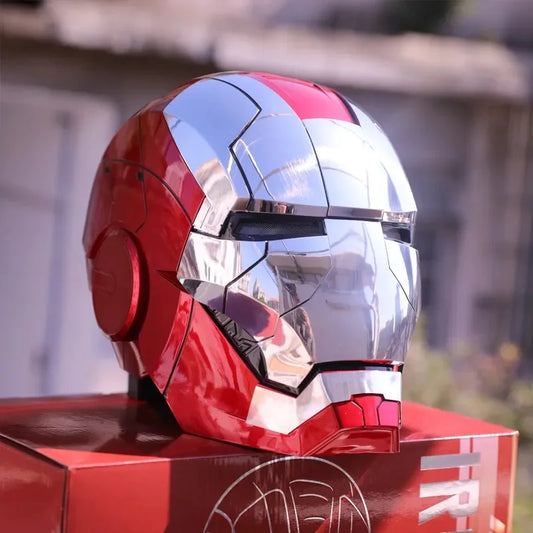 Iron Man Helmet 1:1 Mk5 Mk50 - Electric Open/Close, English Voice, Remote Control Cosplay Toy, Avengers War Machine, Ideal Christmas Gift