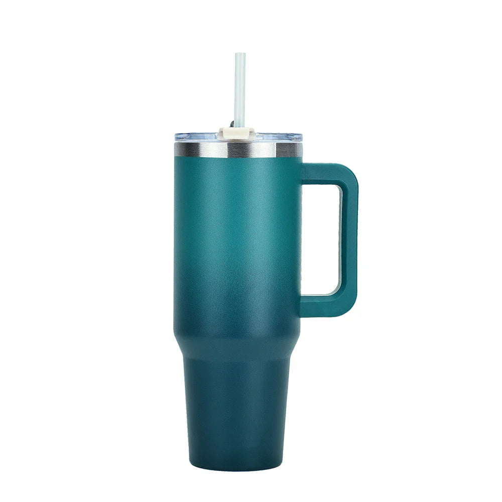 30/40oz Stainless Steel Insulated Tumbler – Large Thermos Bottle with Handle for Gym, Sports & Travel