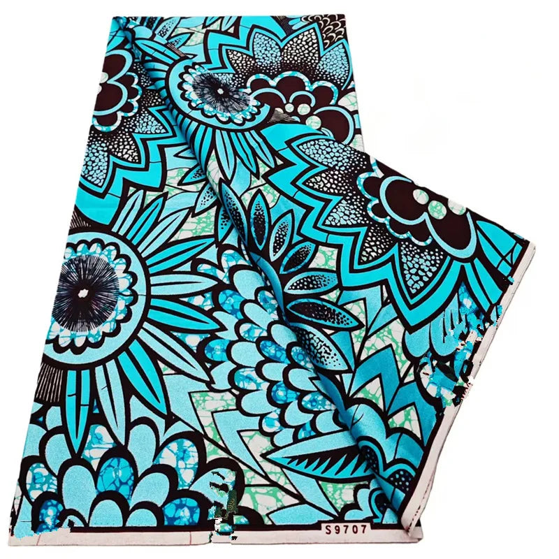 African Real Wax Print Fabric - 6 Yards 100% Cotton Ghana Ankara Loincloth Material