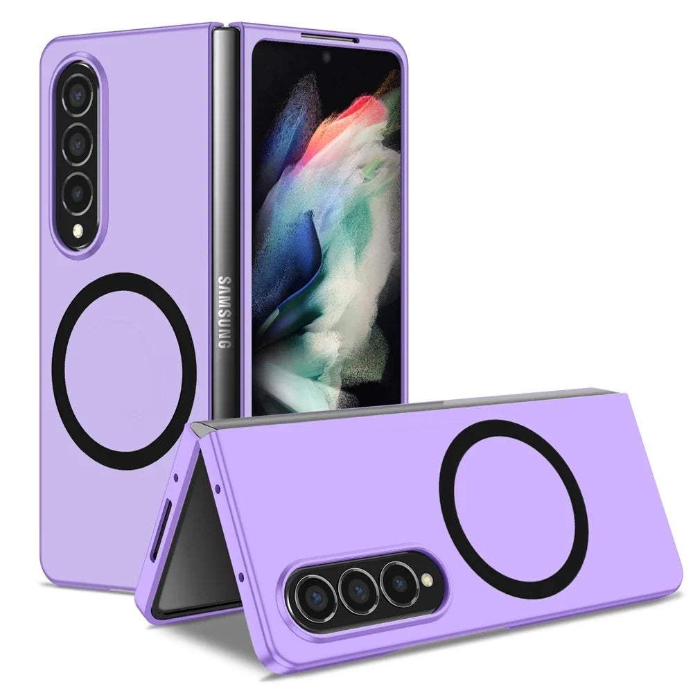 Magnetic Wireless Charging Case - Anti-Fingerprint Shockproof Magsafe Cover for Samsung Galaxy Z Fold 6/5/4/3