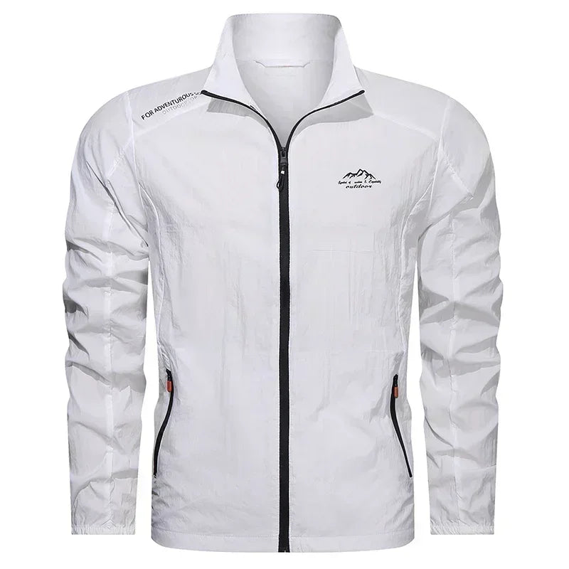 Men’s UPF100+ Summer Windbreaker - Lightweight UV Sun Protection Jacket with Zip Pockets for Outdoor Activities