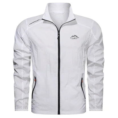 Men’s UPF100+ Summer Windbreaker - Lightweight UV Sun Protection Jacket with Zip Pockets for Outdoor Activities