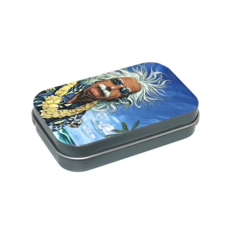 Metal Flip Storage Tin - Sealed Tobacco, Rolling Paper, Jewelry, Candy, Coin & Key Organizer