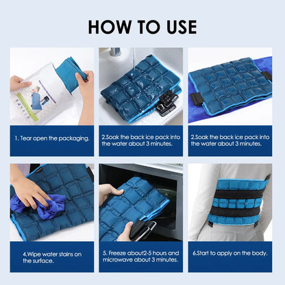 Large 13x22 Inch Reusable Ice Pack — Hot & Cold Wrap for Back, Knee, Leg, Neck, Shoulder & Hip Pain Relief