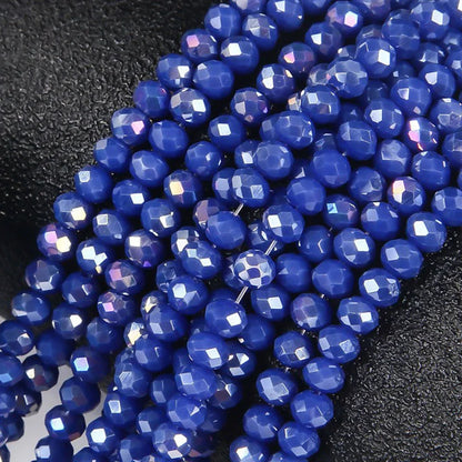 4mm/6mm/8mm Round Crystal Glass Beads – Faceted Spacer Loose Beads for DIY Jewelry Making & Needlework Craft Accessories