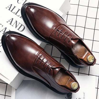 Men’s Classic Leather Oxford Shoes - Retro Casual Business, Office & Wedding Dress Shoes