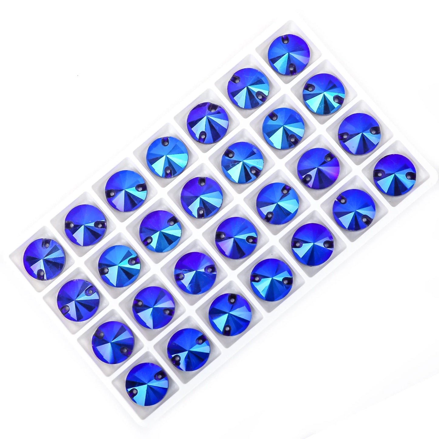 Crystal Rhinestone Flatback Beads - AB Round Shell Gems for DIY Crafts, Clothing & Wedding Decoration