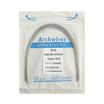 10PCS Dental Orthodontic Arch Wire Set - Stainless Steel Round & Rectangular Dentist Ovoid Form Material
