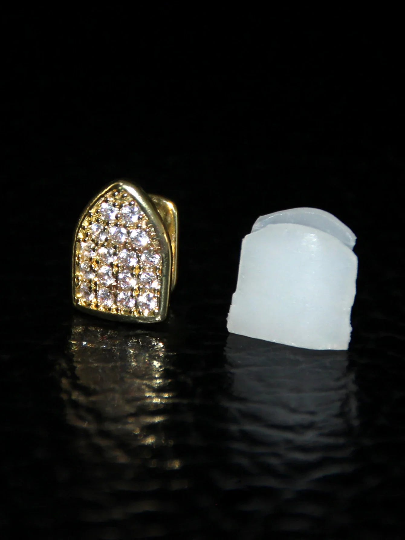 Full Zircon Inlaid Teeth Decoration – Hip Hop Style Single Teeth for Men & Women, Perfect for Dating & Party Wear