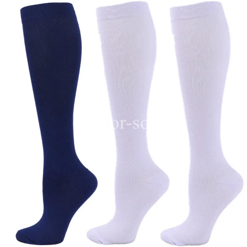 3 Pairs Knee High Compression Socks – Anti-Fatigue Support Stockings for Varicose Veins, Pain Relief & Sports Recovery (Men & Women)
