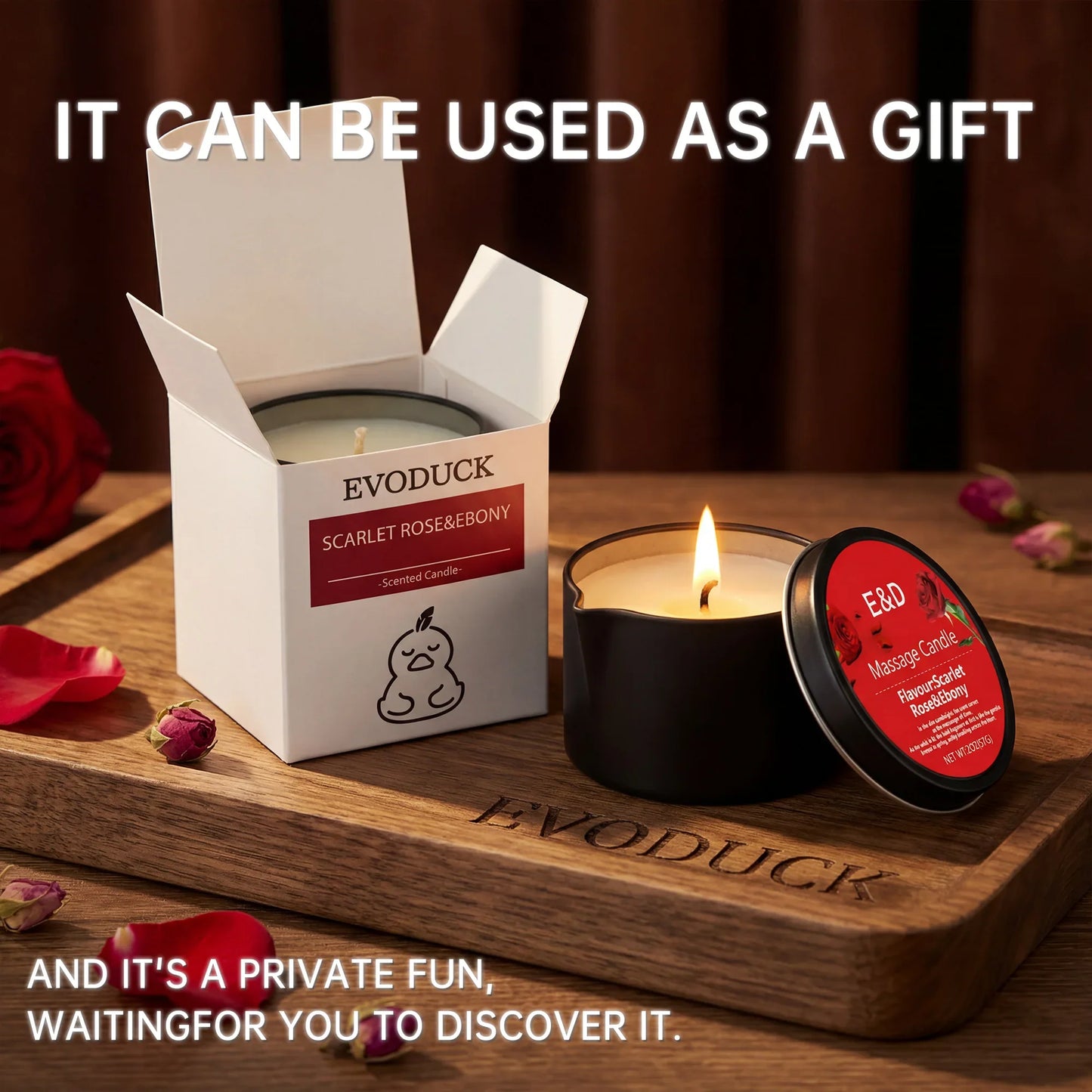 Massage Oil Candle – Aromatherapy Stress Relief Scented Candle for Skin Moisturizing & Spa Relaxation Luxury Home Wellness Candle